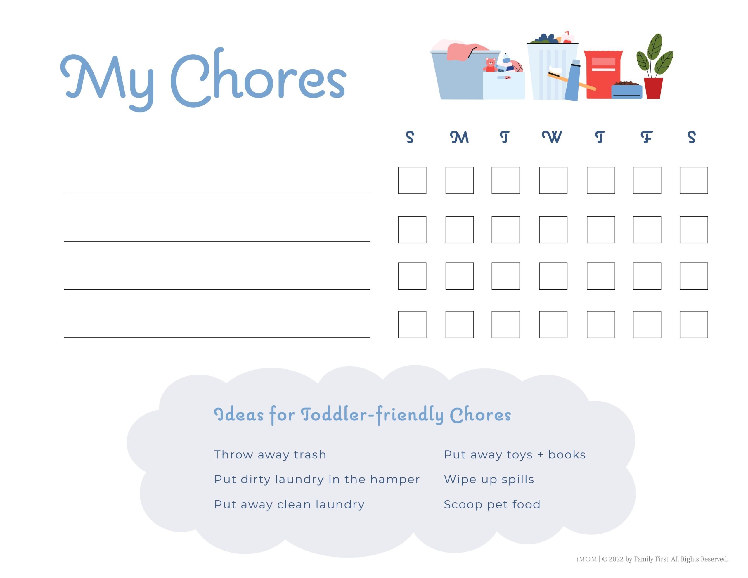Free Printable Editable Chore Chart