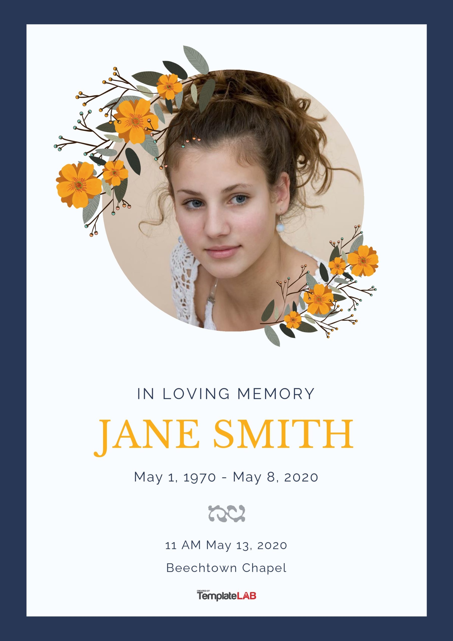 Editable Downloadable Printable Free Blank Funeral Program Templates