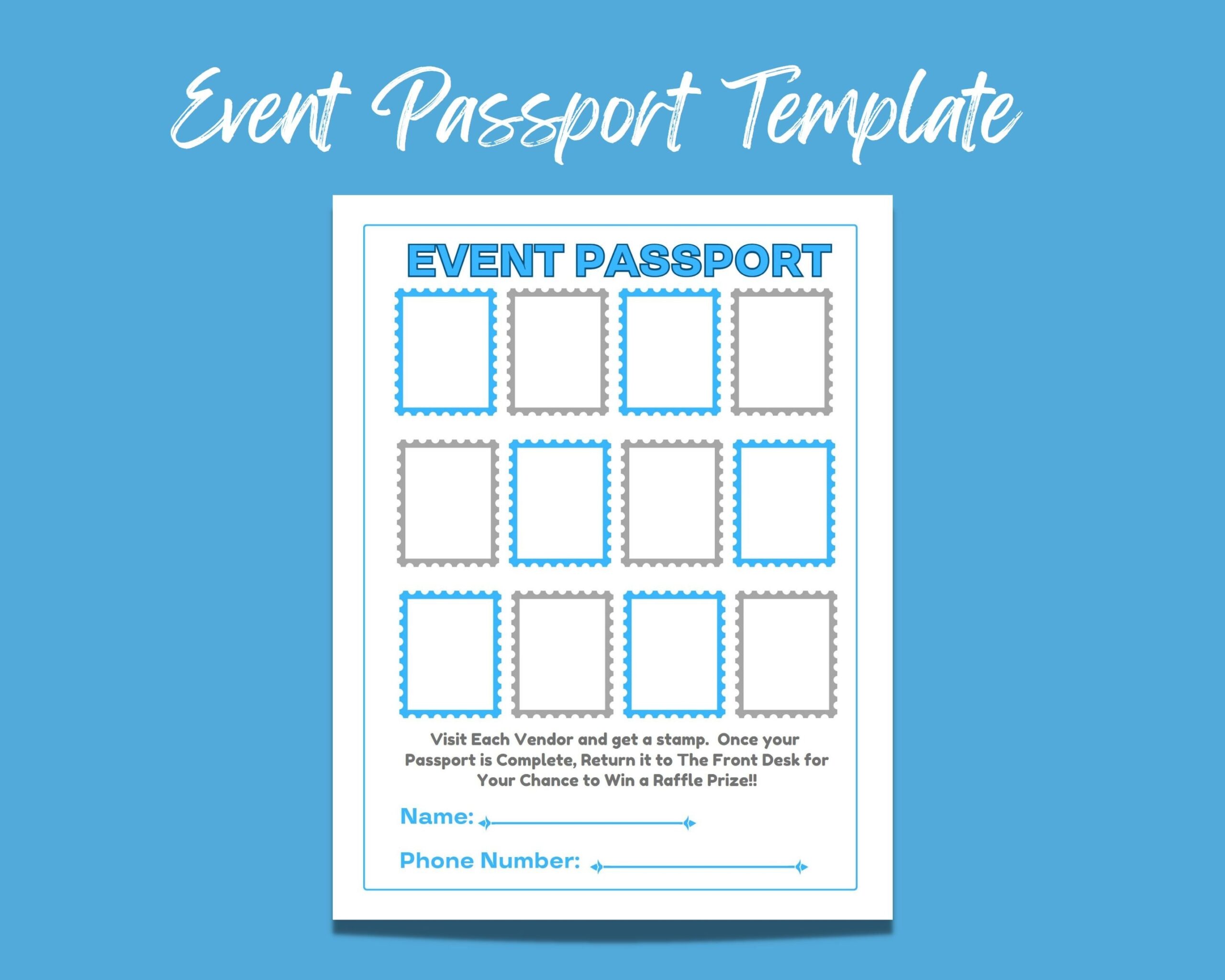 8 5 X 11 Printable digital Event Passport Template Edit In Adobe Acrobat Or In CANVA Free Instant Digital Download Great For Health Fairs Etsy