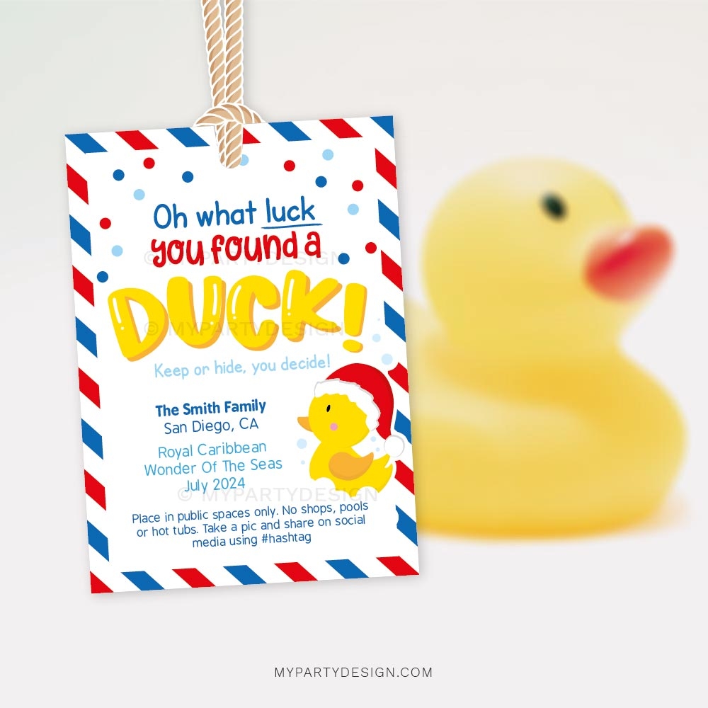 Christmas Cruising Ducks Tags Printable PDF My Party Design