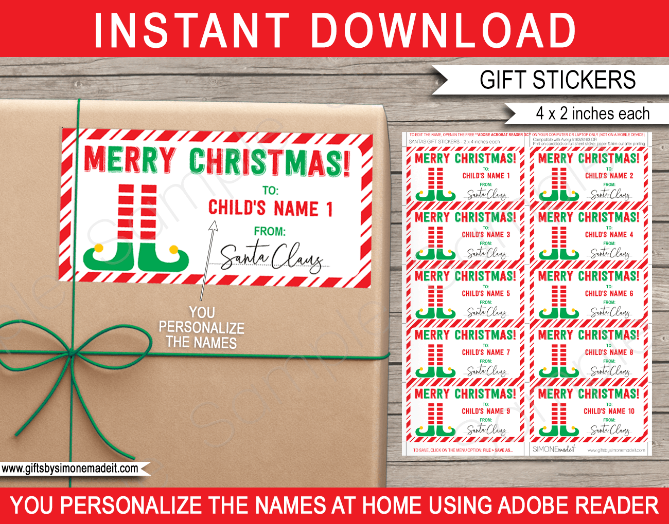 Editable Printable Gift Tags