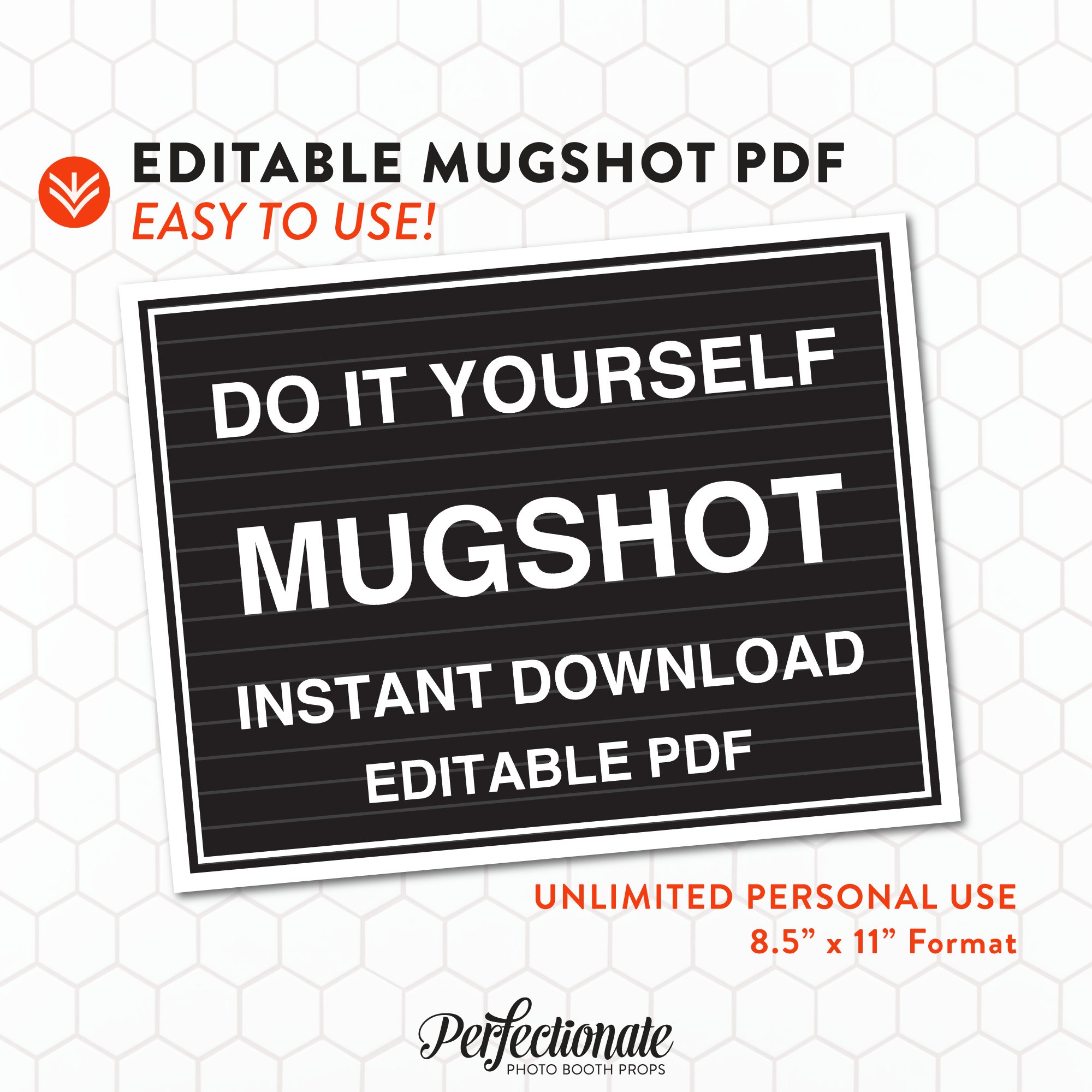 DIY Mugshot Sign Mugshot Template Unlimited Personal Use Instant Download Editable PDF Etsy Sweden
