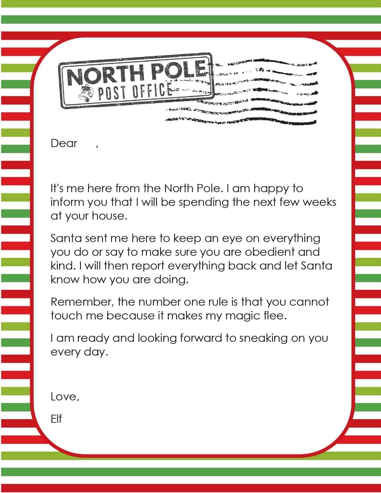 FREE Editable Elf On The Shelf Letter Template Elf Notes