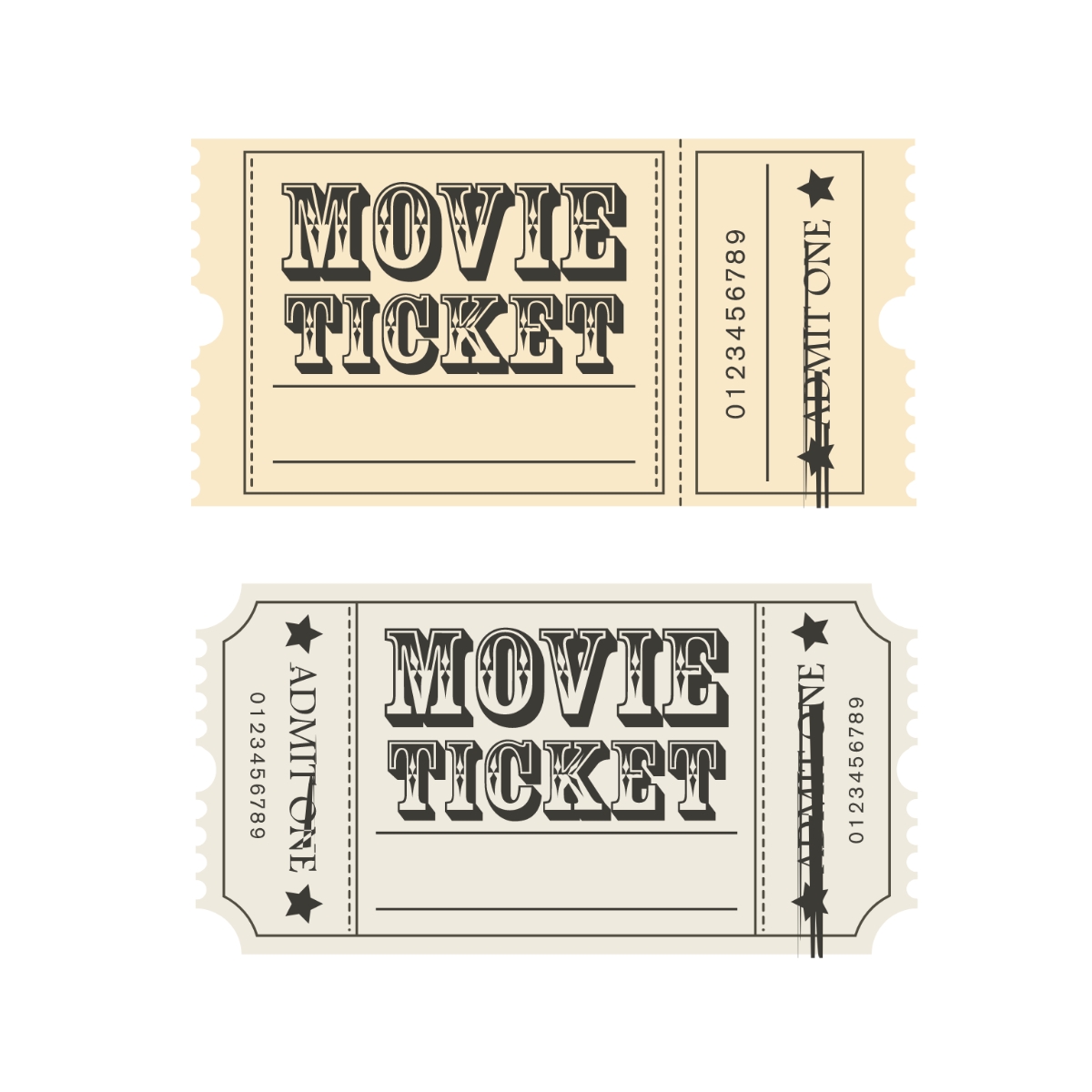 Editable Free Printable Movie Ticket Template