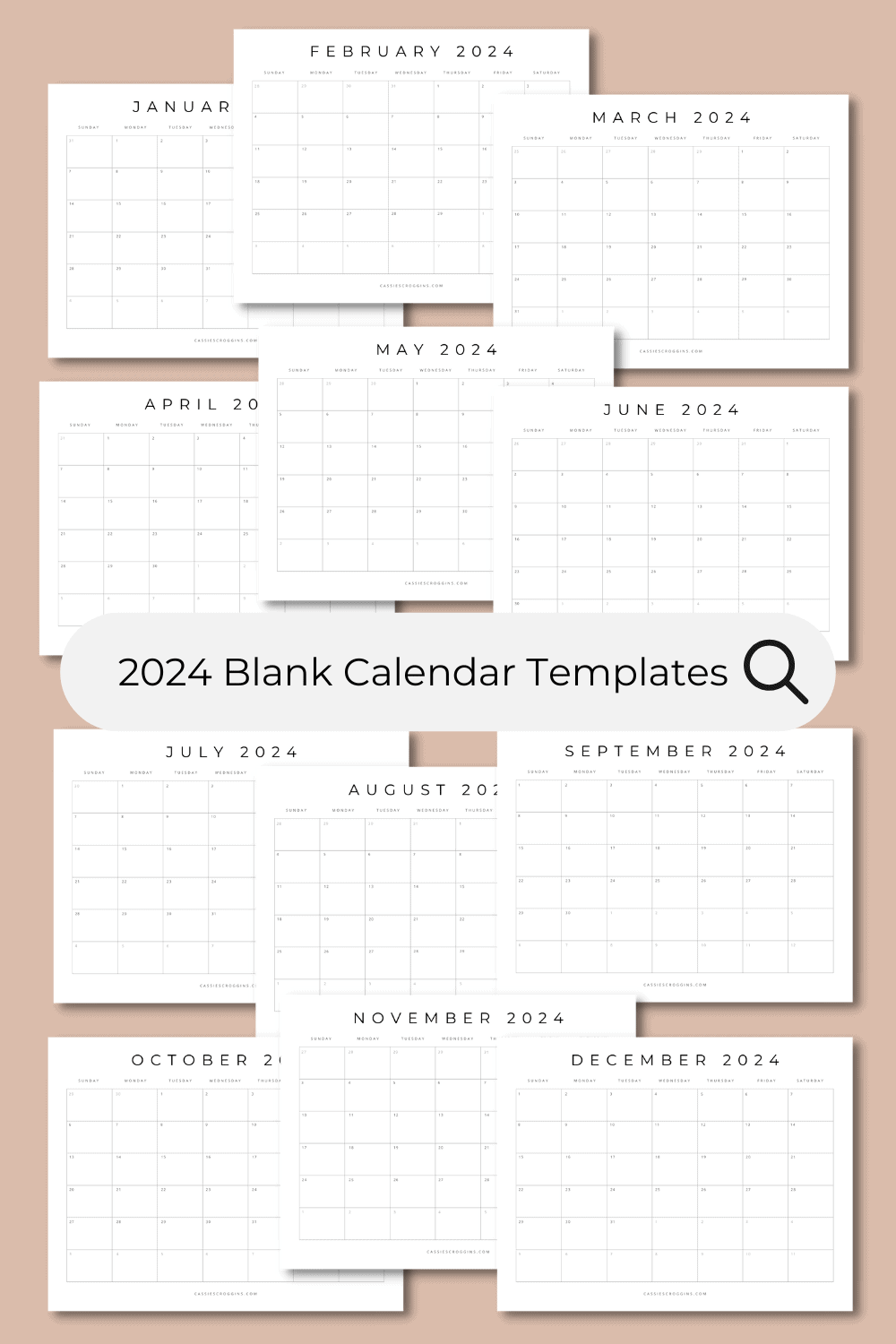 Free Printable 2024 Blank Calendar Templates All 12 Months 
