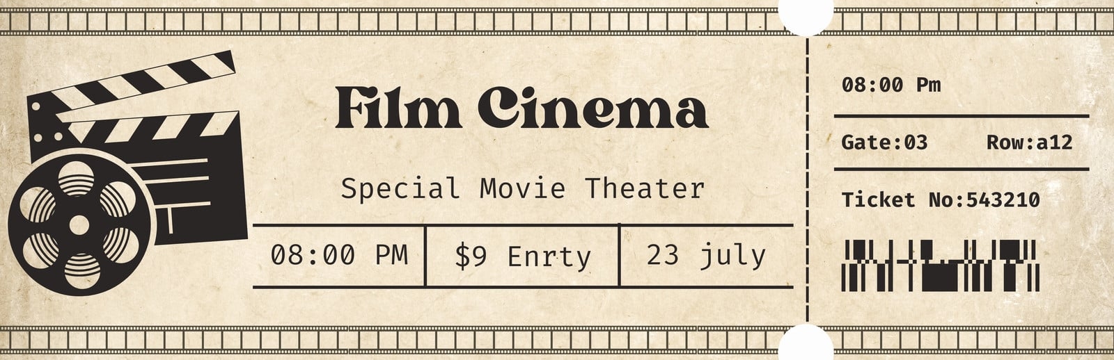 Free Printable And Customizable Movie Ticket Templates Canva