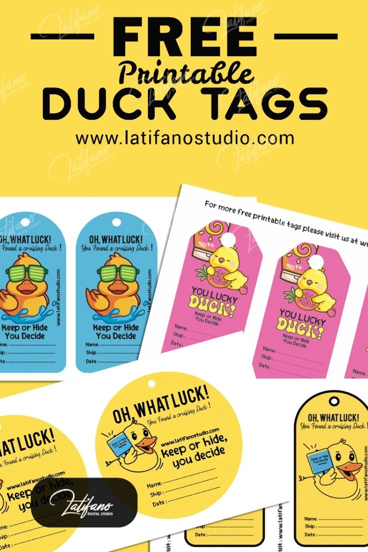 Free Printable Cruise Duck Tags PDF Template