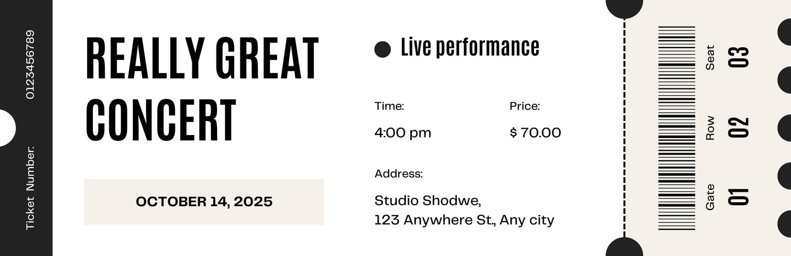Free Printable Customizable Event Ticket Templates Canva