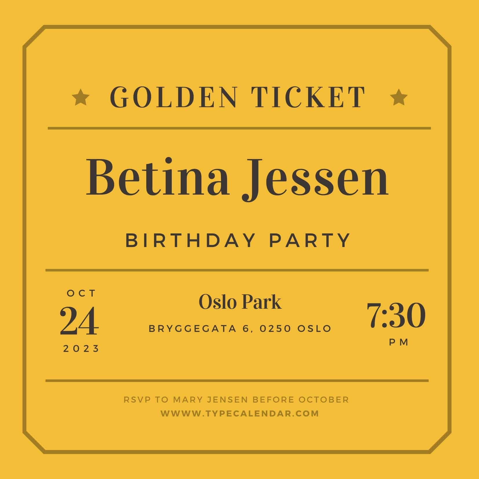 Printable Editable Ticket Template