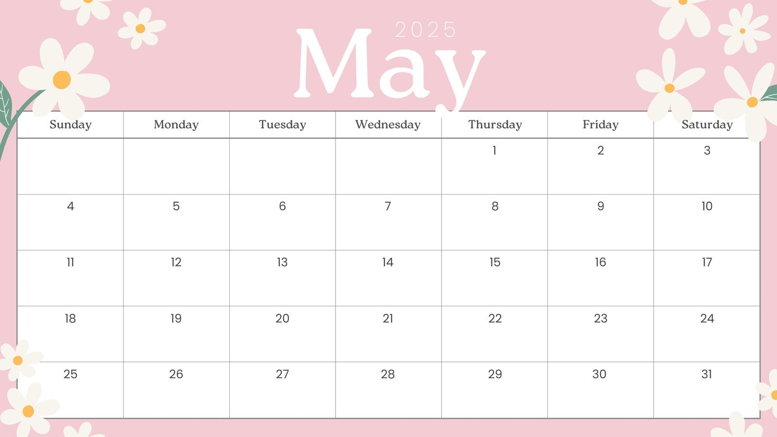Editable Printable Calendar 2025