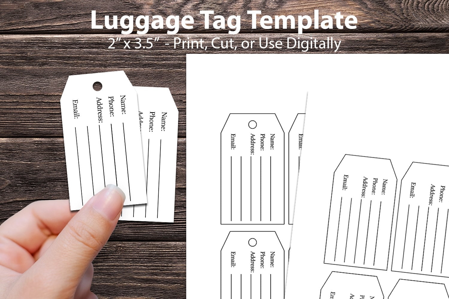 Printable Editable Luggage Tag Template