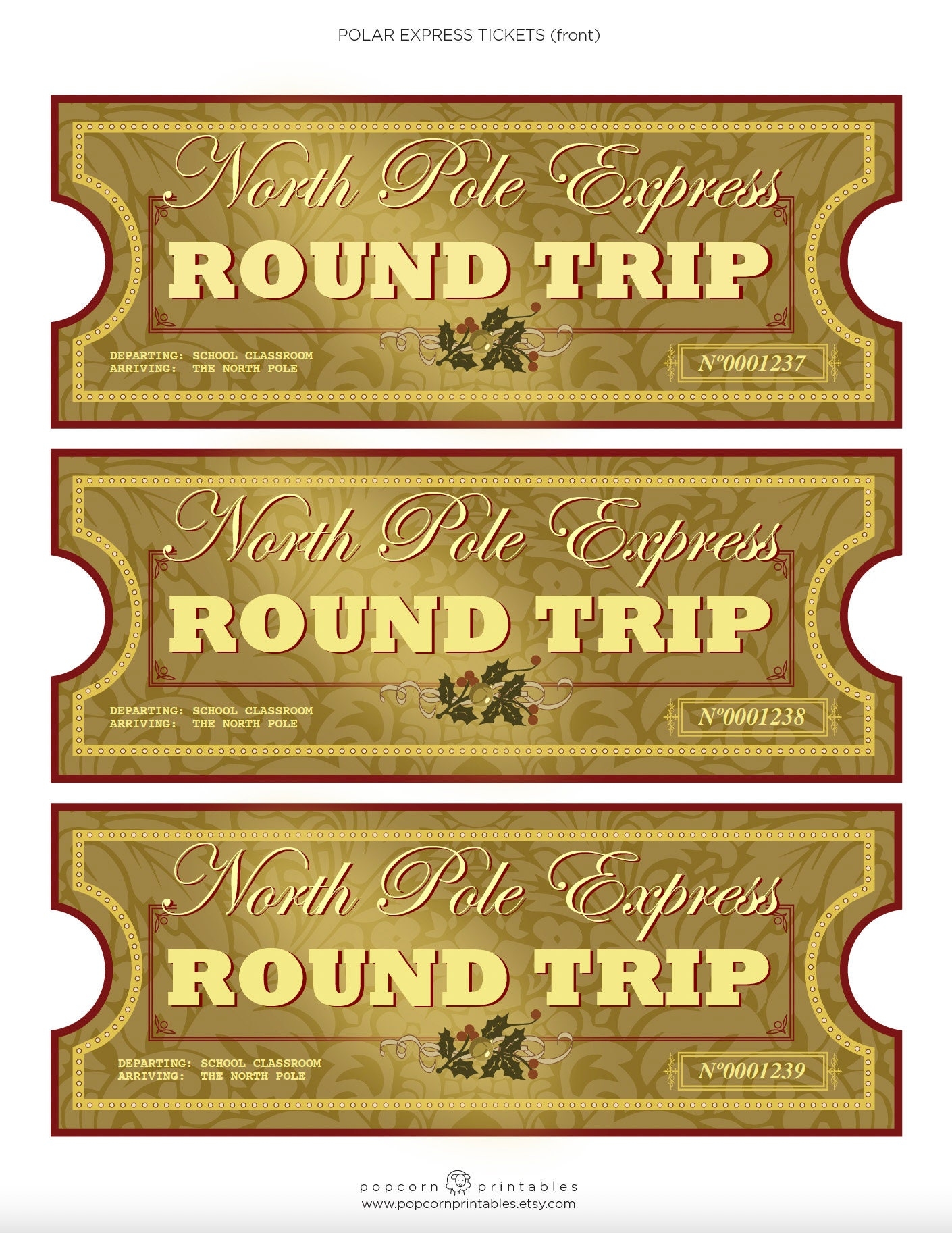 Editable Polar Express Ticket Printable