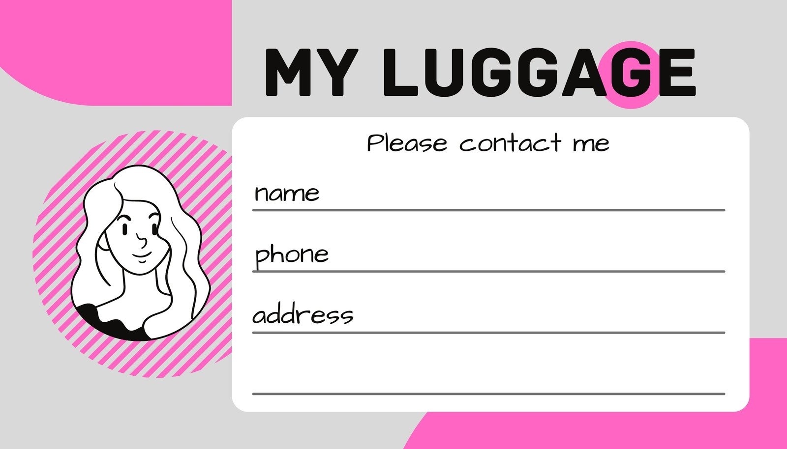 Page 4 Free Printable Customizable Luggage Tag Templates Canva