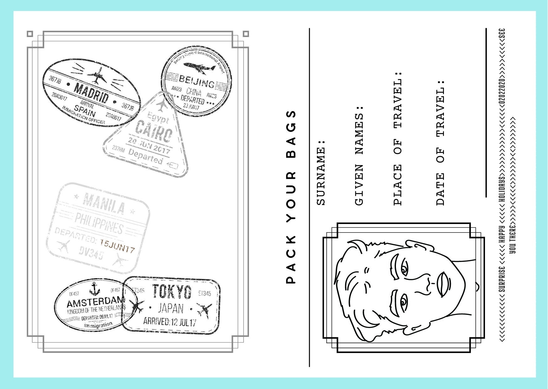Printable Editable Passport Template
