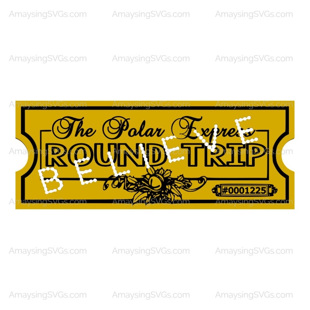 PDF Polar Express Ticket Printable BELIEVE Ticket Ticket Train Ticket Holiday Decor Printable Gift Etsy Sweden