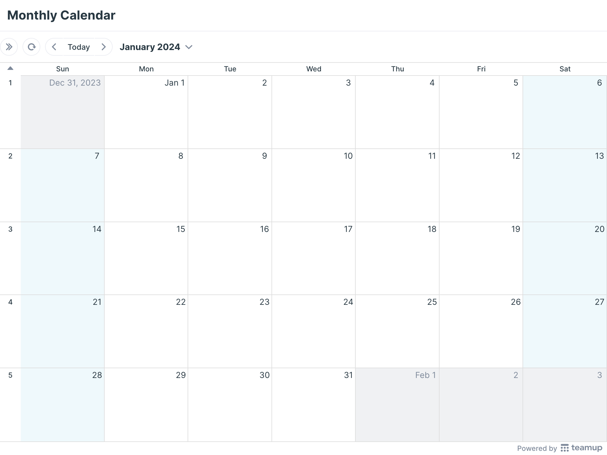 Printable Blank Calendar Teamup