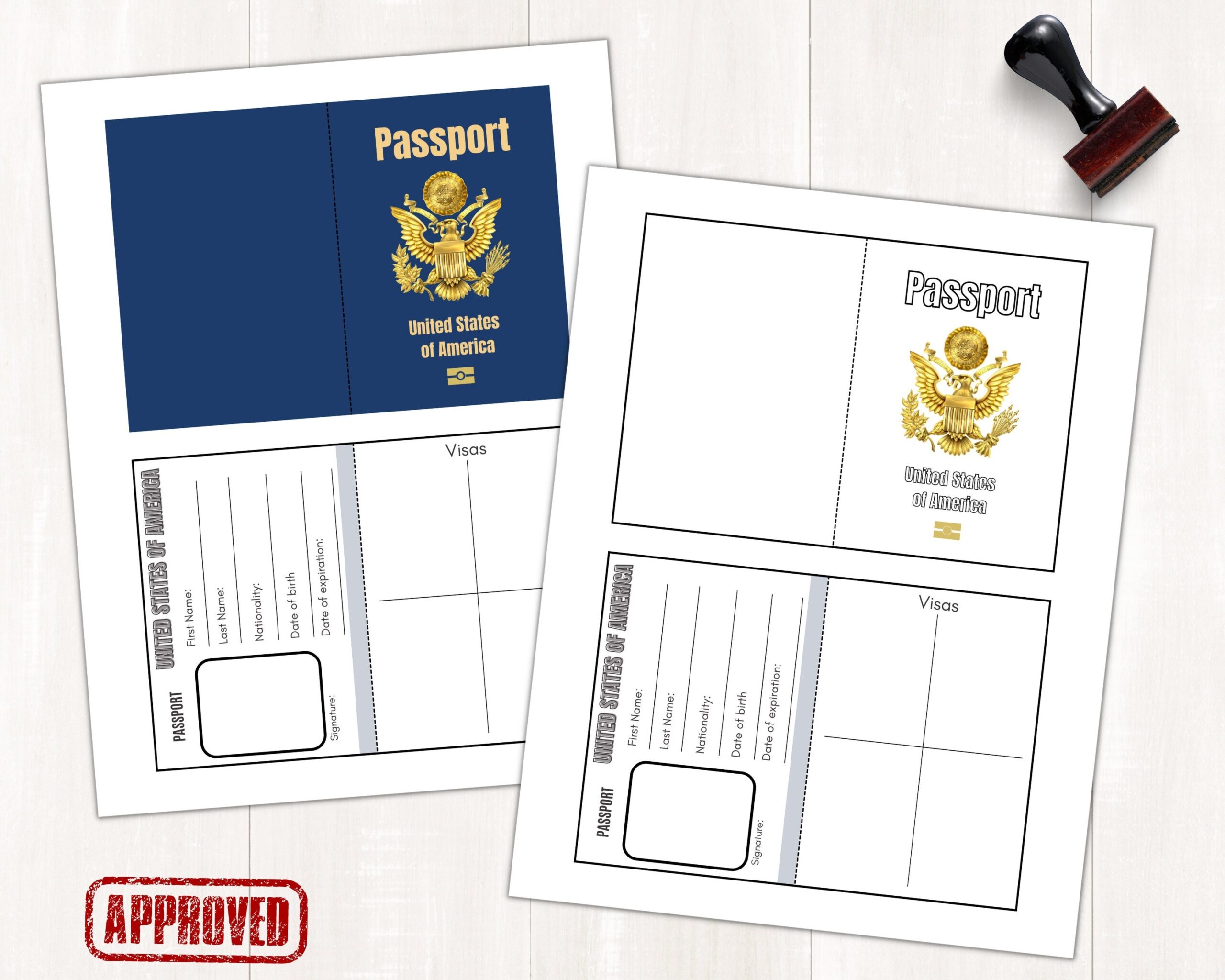 Passport Book Printable Editable