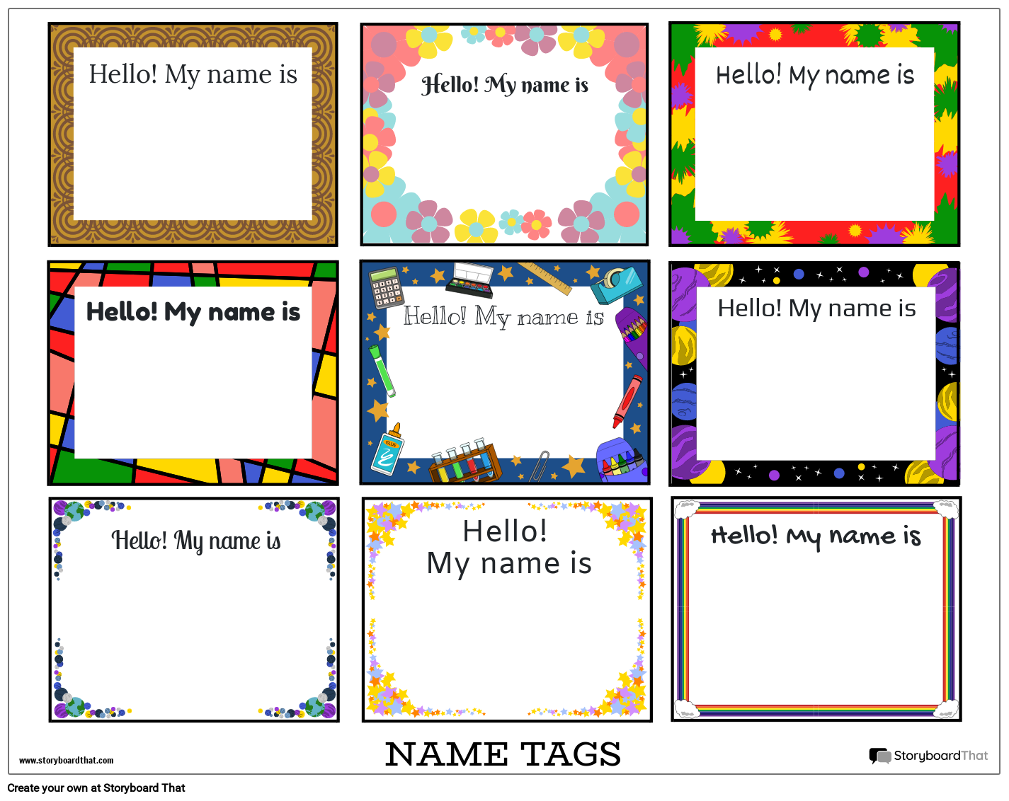 Design Editable Printable Name Tag Template