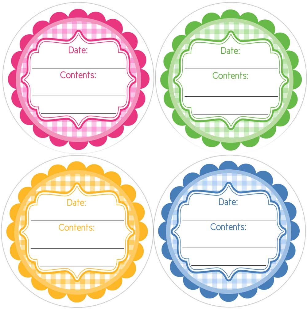 1 9 Canning Labels In 4 Colors Gingham Blank Write In Stickers Round MakerPlace By Michaels