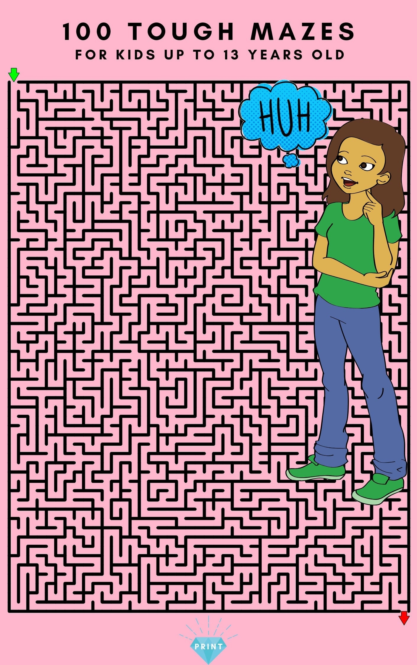 100 Tough Mazes For Kids Up To 13 Years Old Printable Labyrinth Pages Printable Maze Pages For Kids PDF instant Download Etsy
