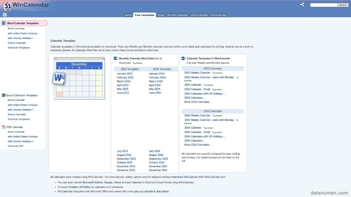 11 Best Word Calendar Template Sites 2024 FREE 