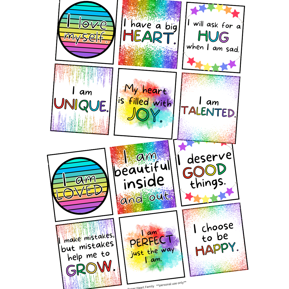 110 Positive Affirmations For Kids With Printable Cards 