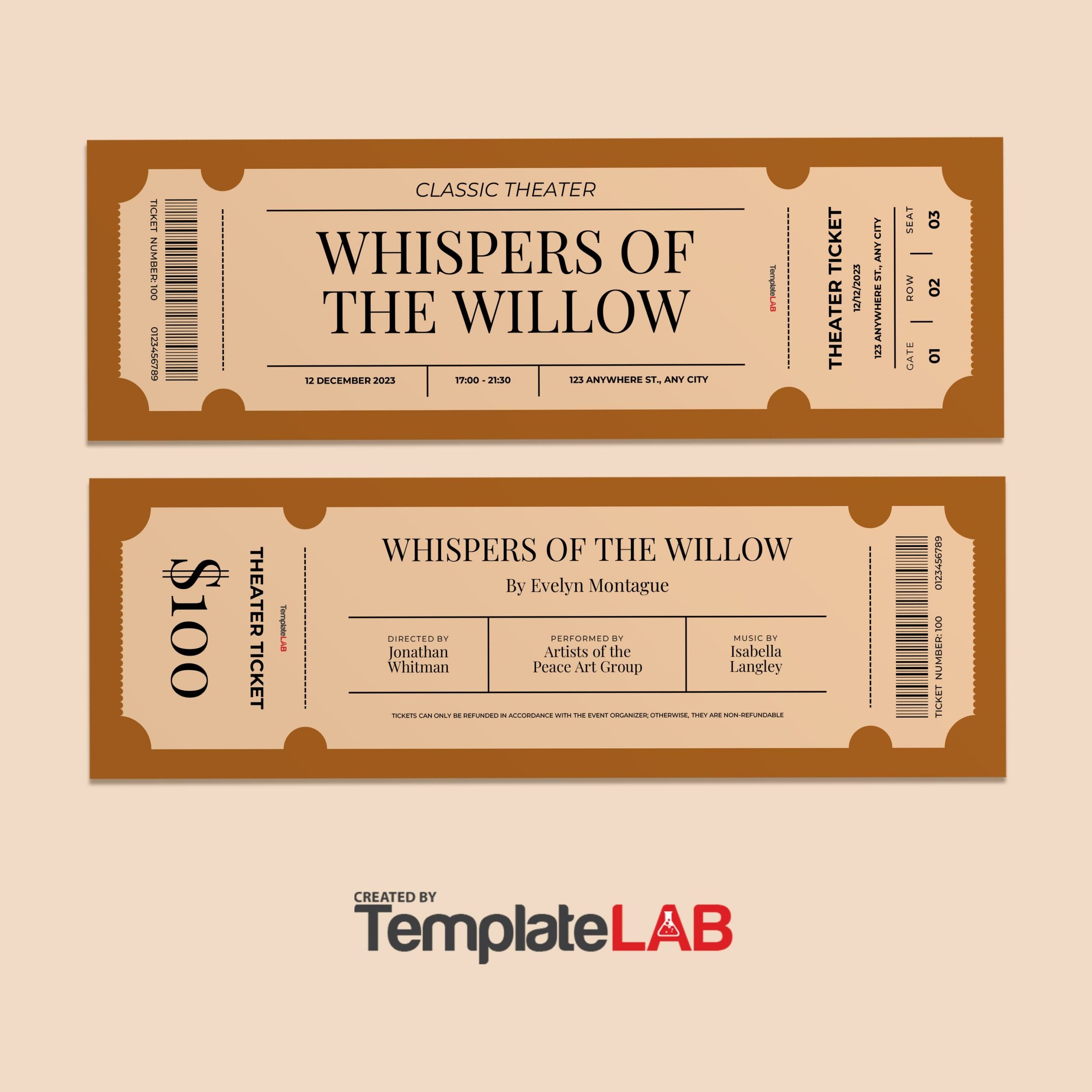 Editable Printable Admit Ticket
