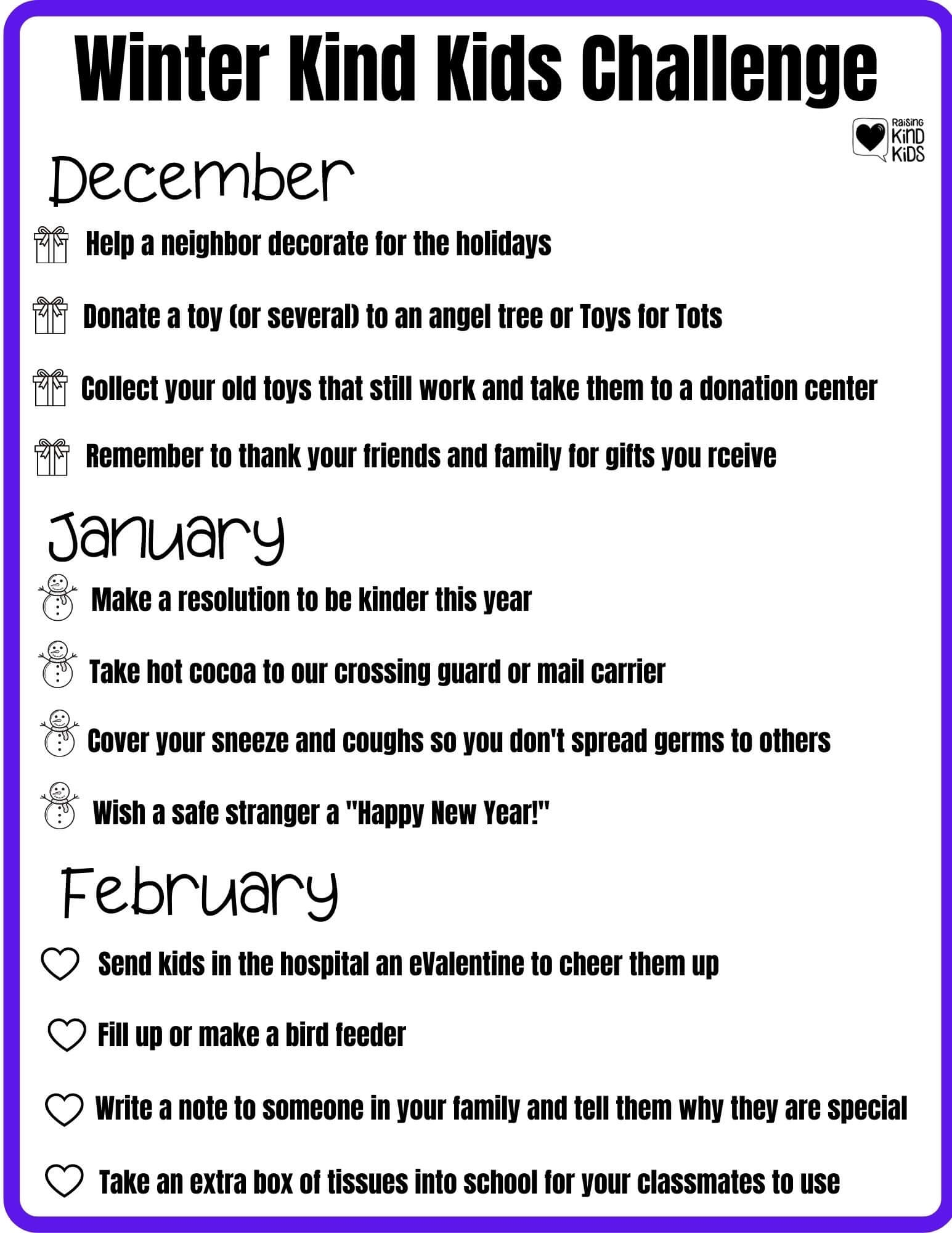 12 Monthly Kindness Activities For Kids