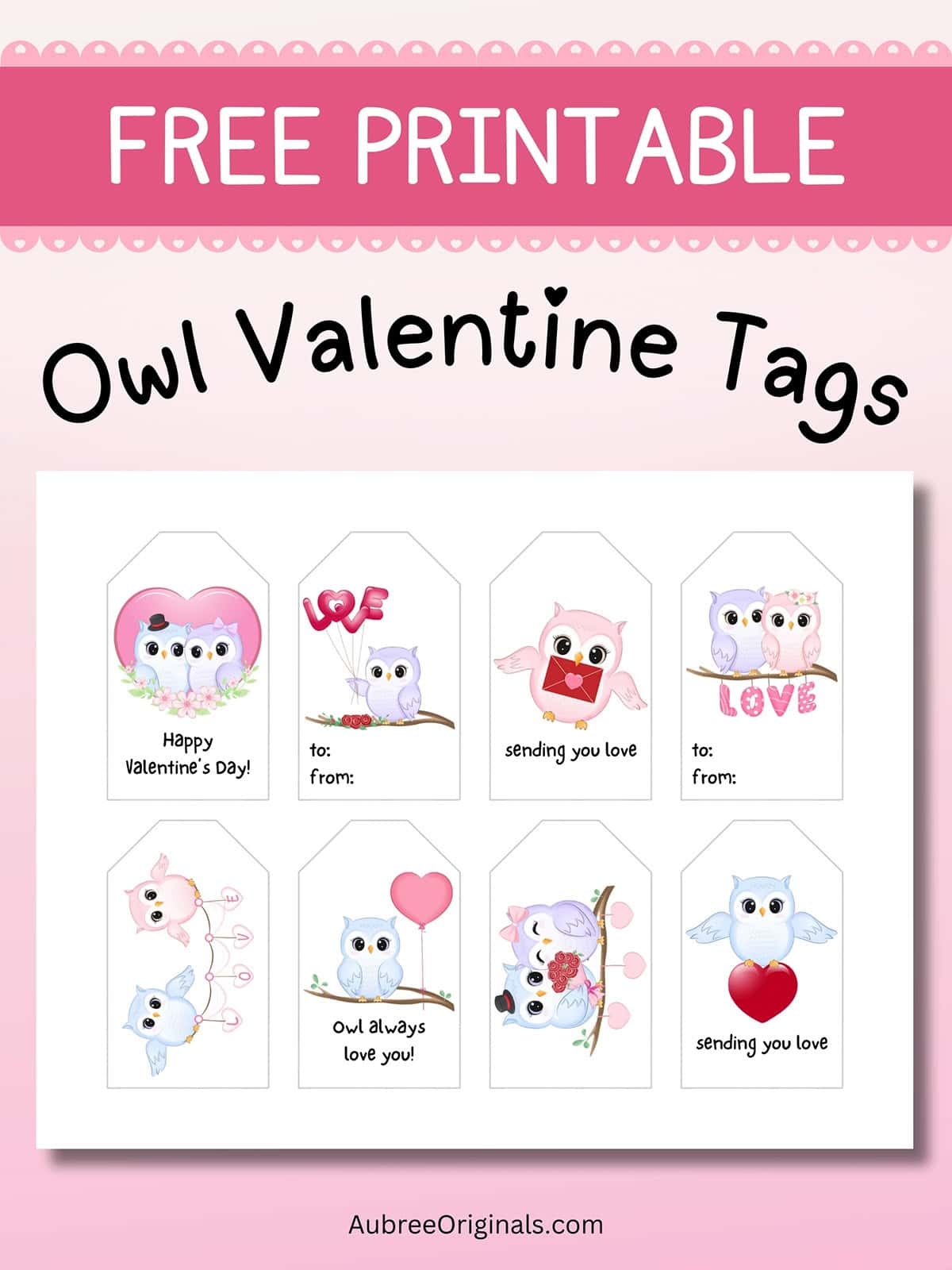 14 Free Printable Valentine s Day Tags Aubree Originals