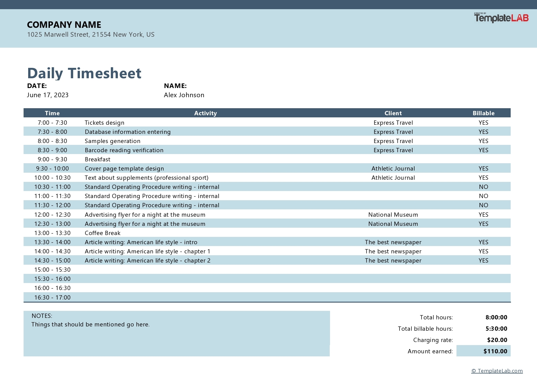 15 Free Timesheet Templates Excel Word PDF TemplateLab