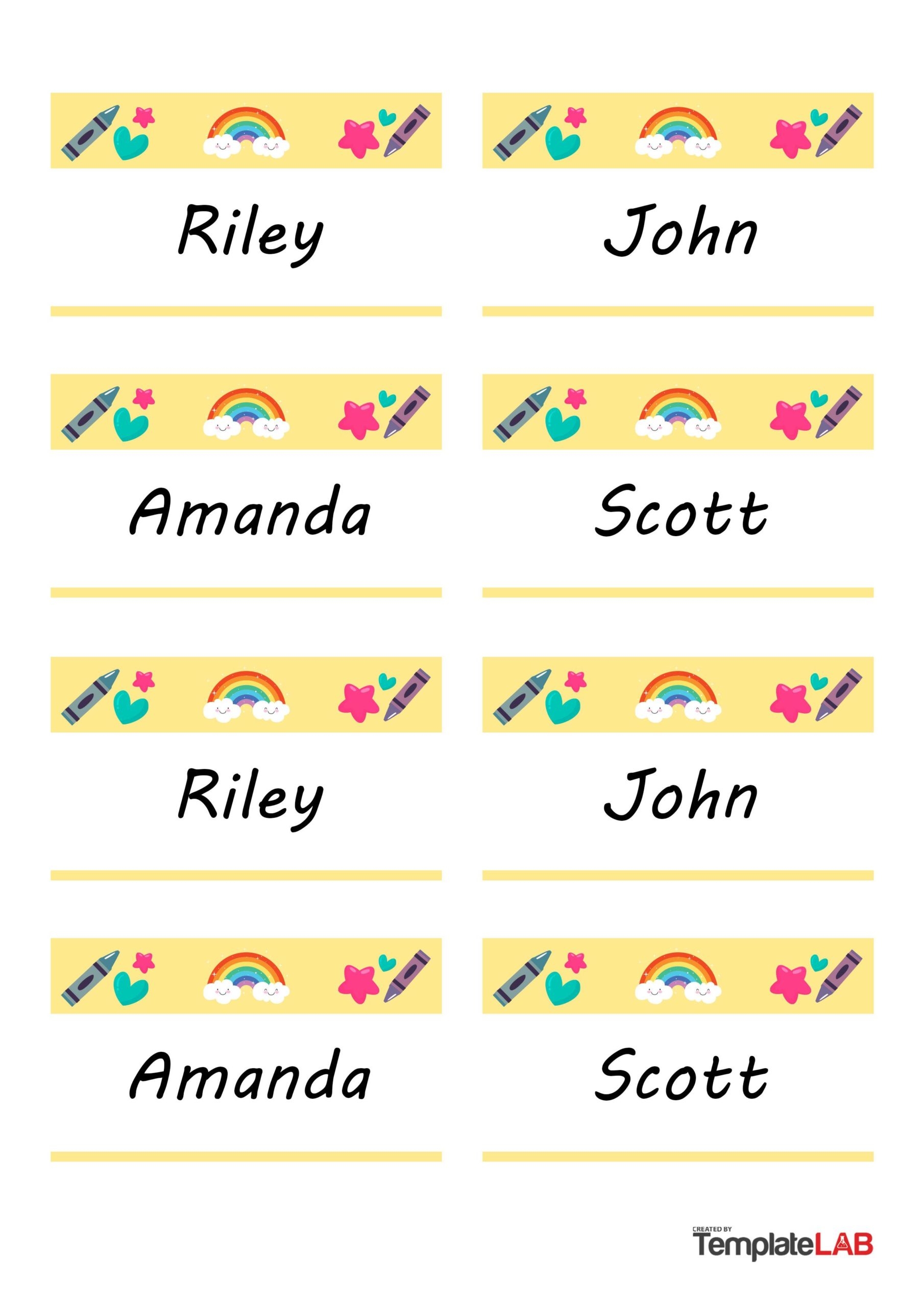 Editable Printable Name Plates