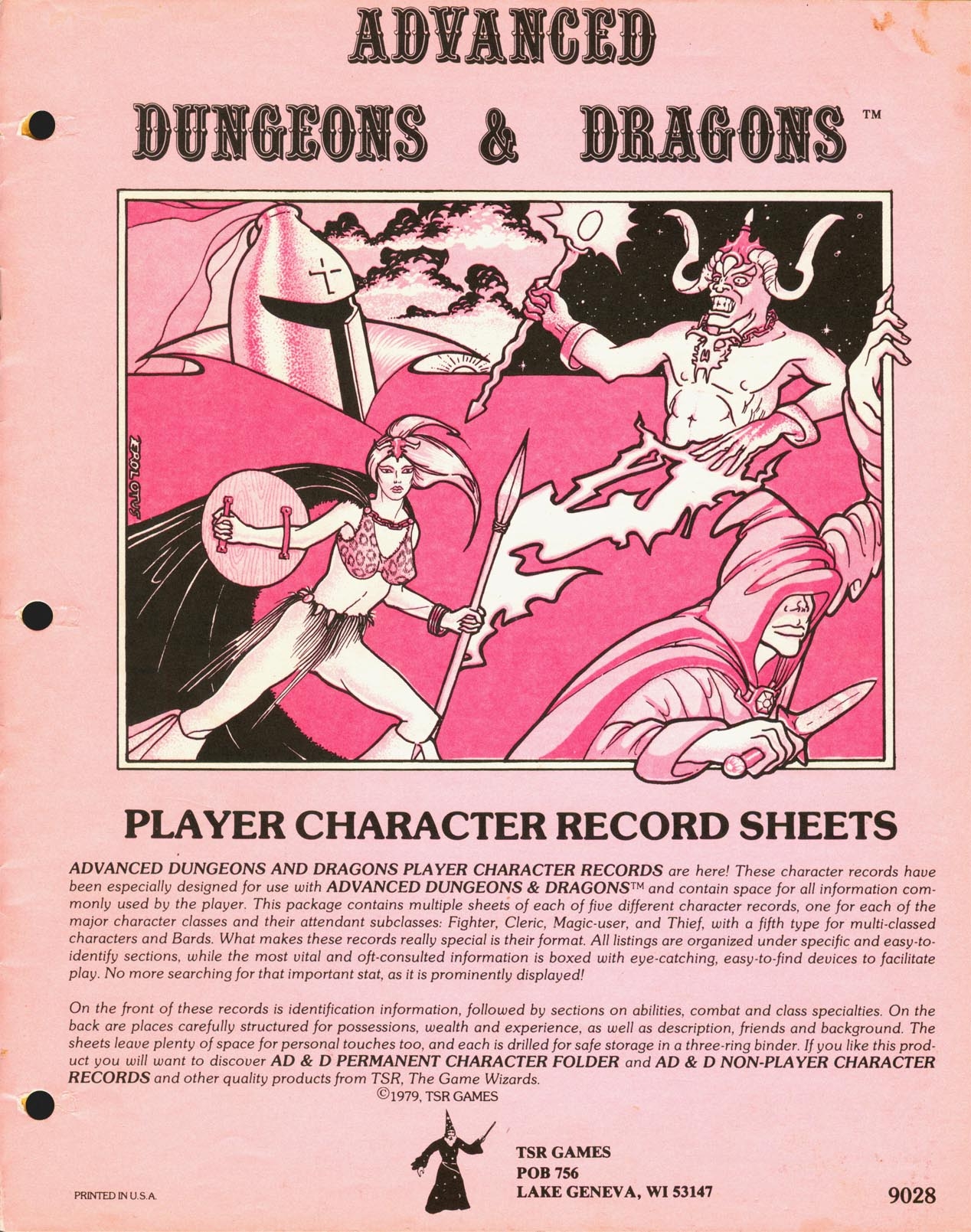1st Edition Character Record Sheets
