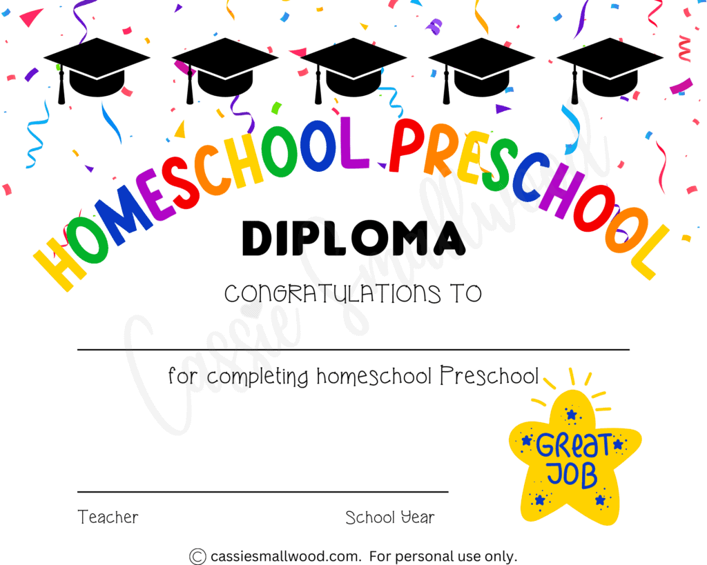 Editable And Printable Preschool Diplomas