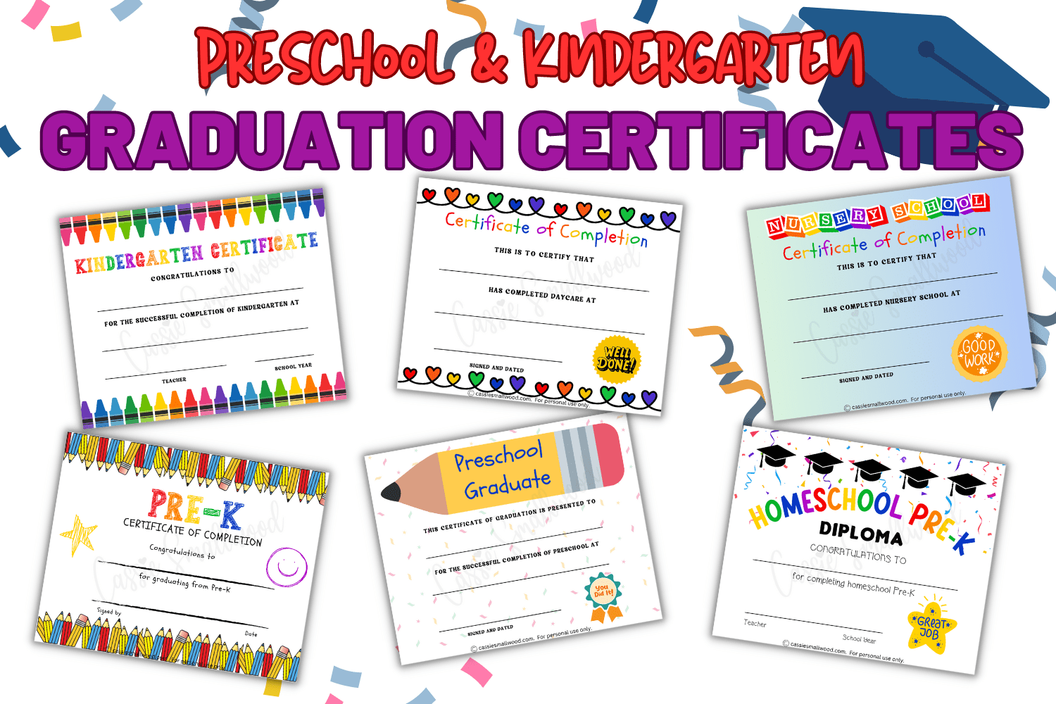 Printable/Editable Three Year Old Preschoool Cirtificate