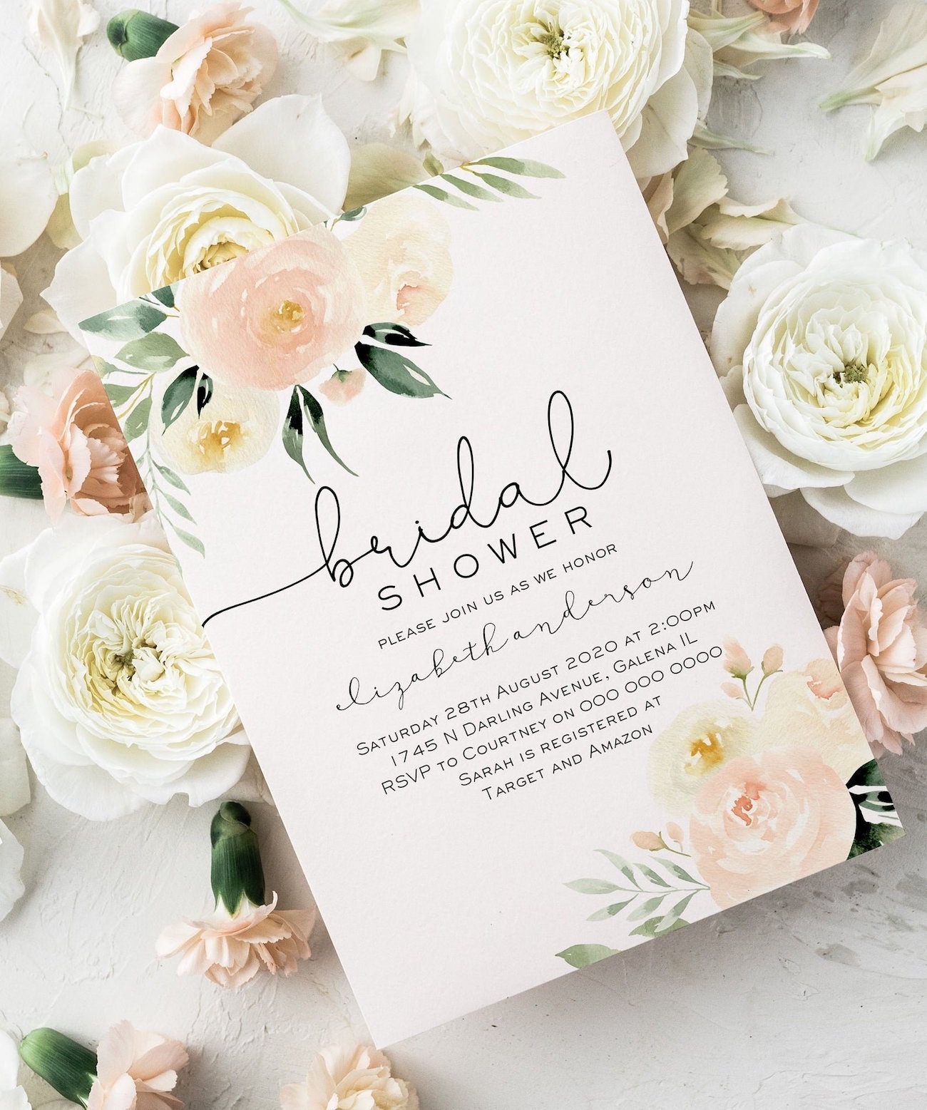 Bridal Shower Invitation Editable Printable