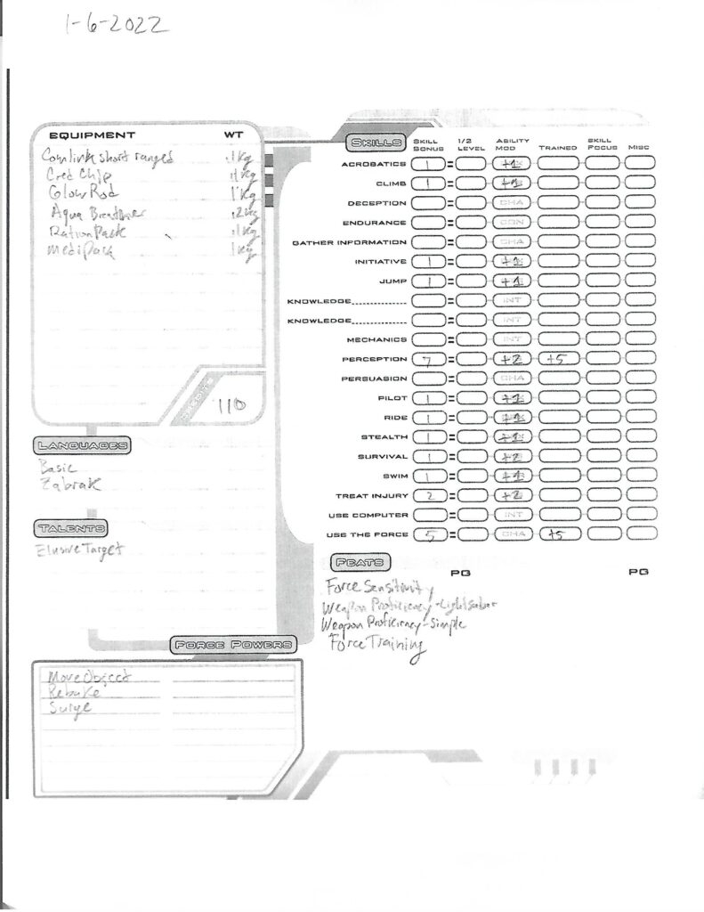 2022 Character Creation Challenge Day 6 Star Wars Saga Edition TardisCaptain s Blog Of Holding