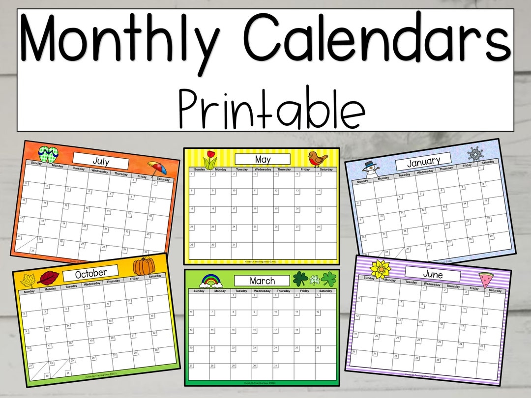 Printable Editable Calendar For Kids