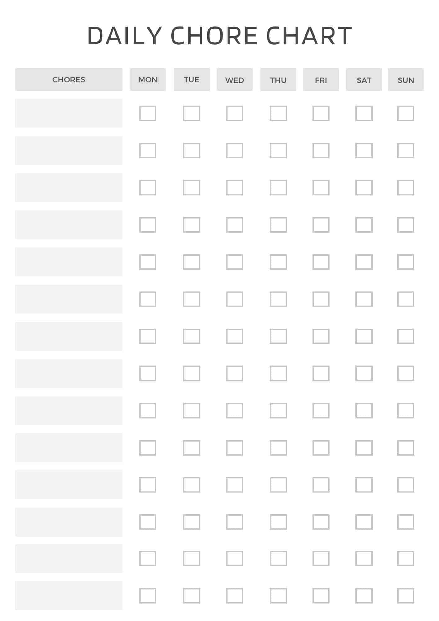 Free Editable Printable Daily Chore Charts