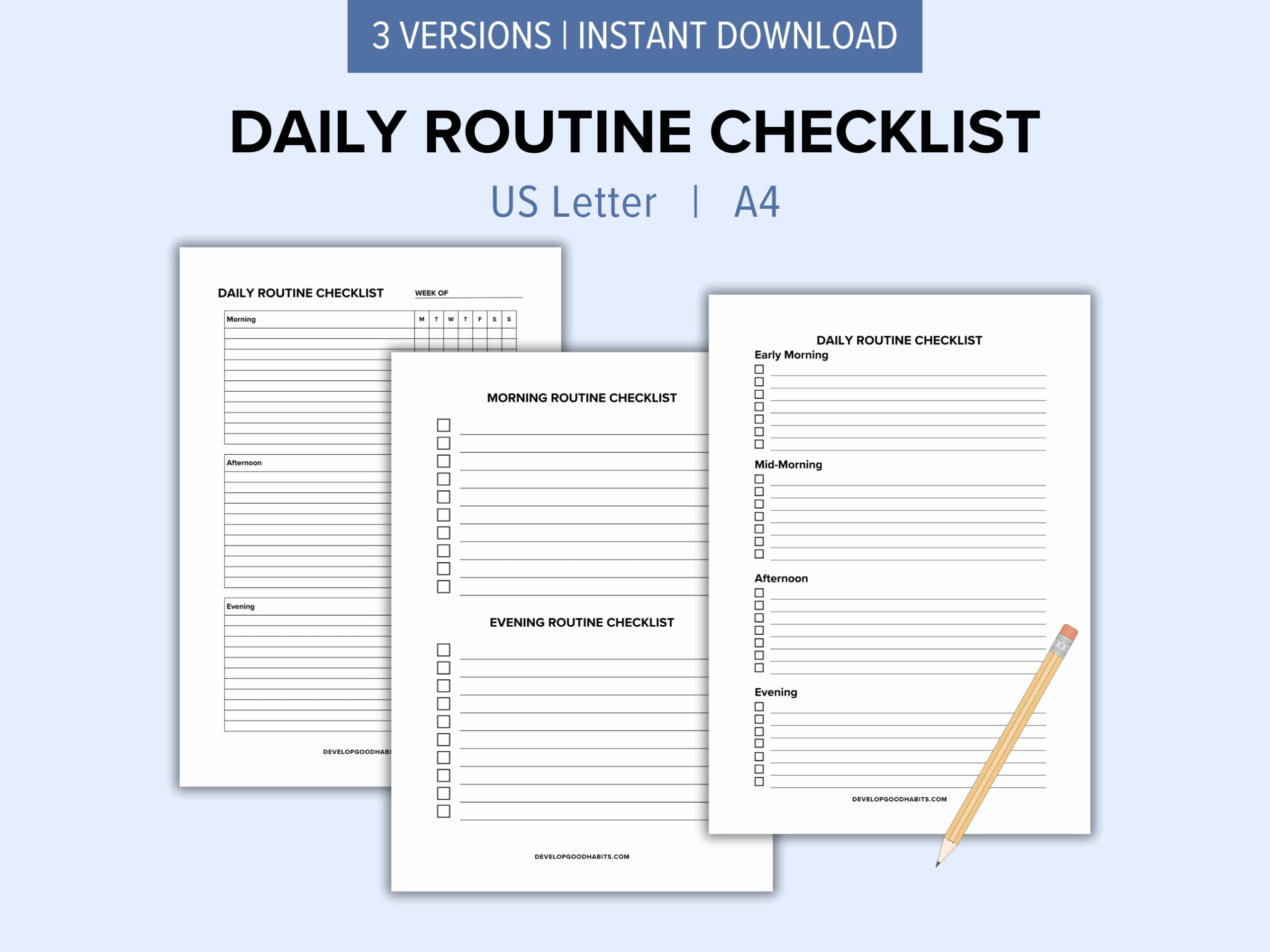 28 Printable Daily Checklist and To Do List Templates Develop Good Habits