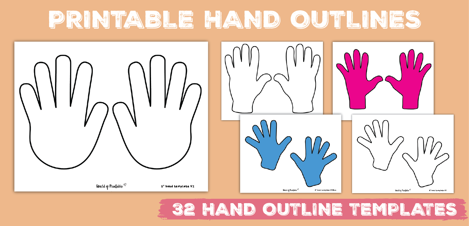 32 Hand Outline Printable Templates World Of Printables