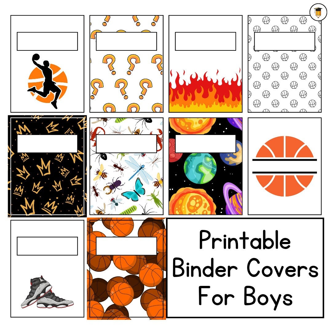 34 Binder Covers Binder Cover For Kids Back To School Printables Student School Supplies Binder Cover Binder Spine For Boys