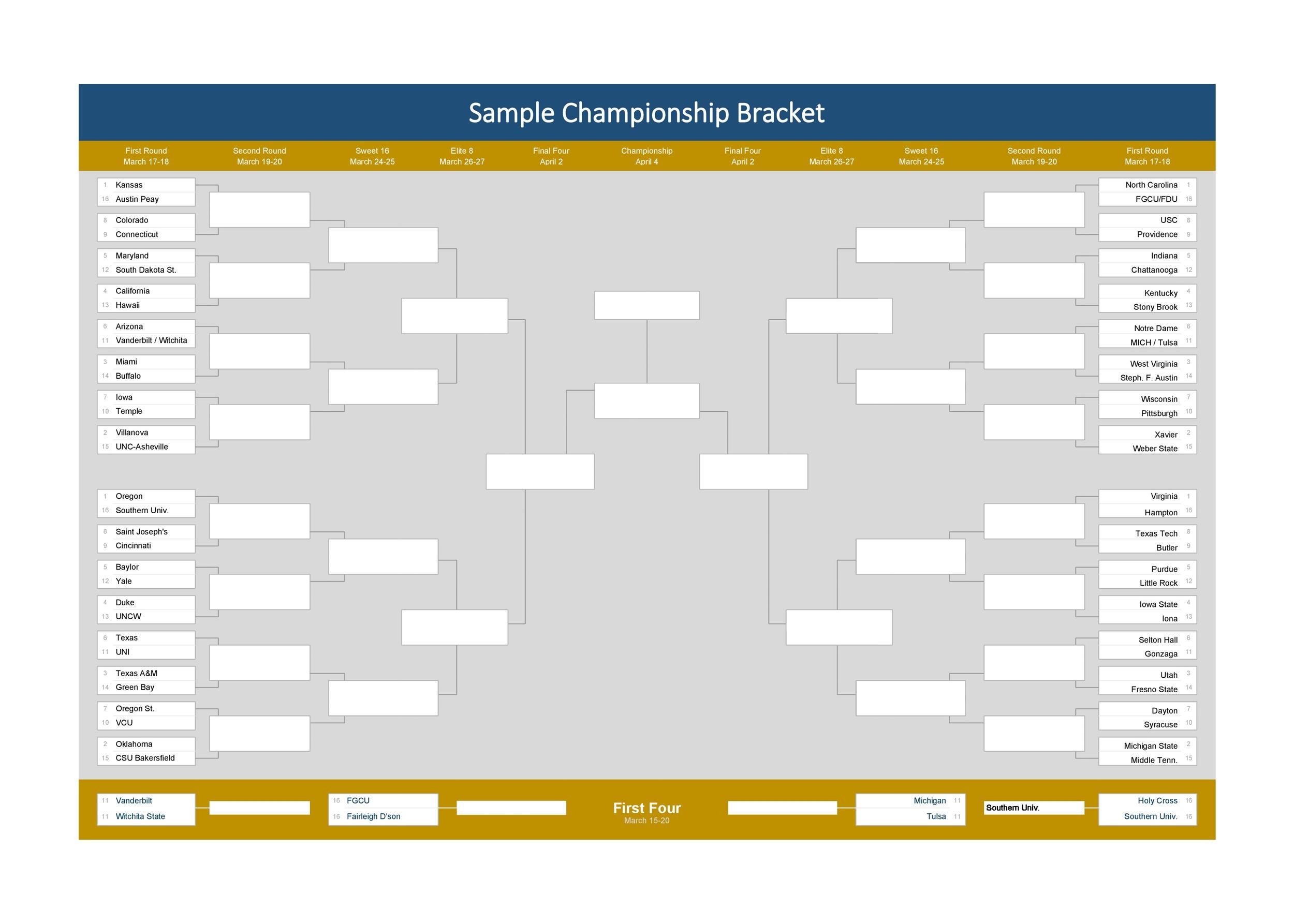 Editable 3 Game Guarantee Printable Bracket