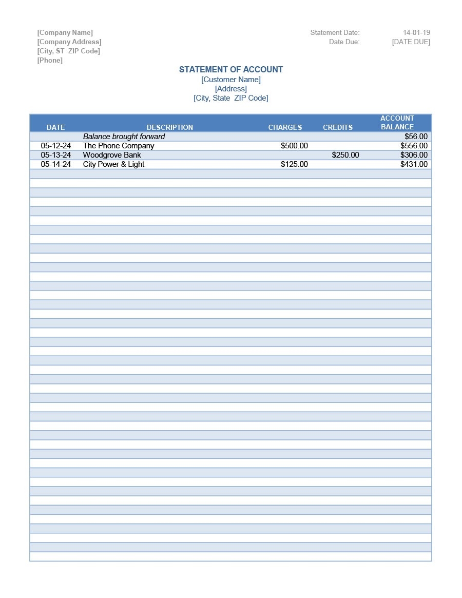 Editable Printable Fake Bank Statement