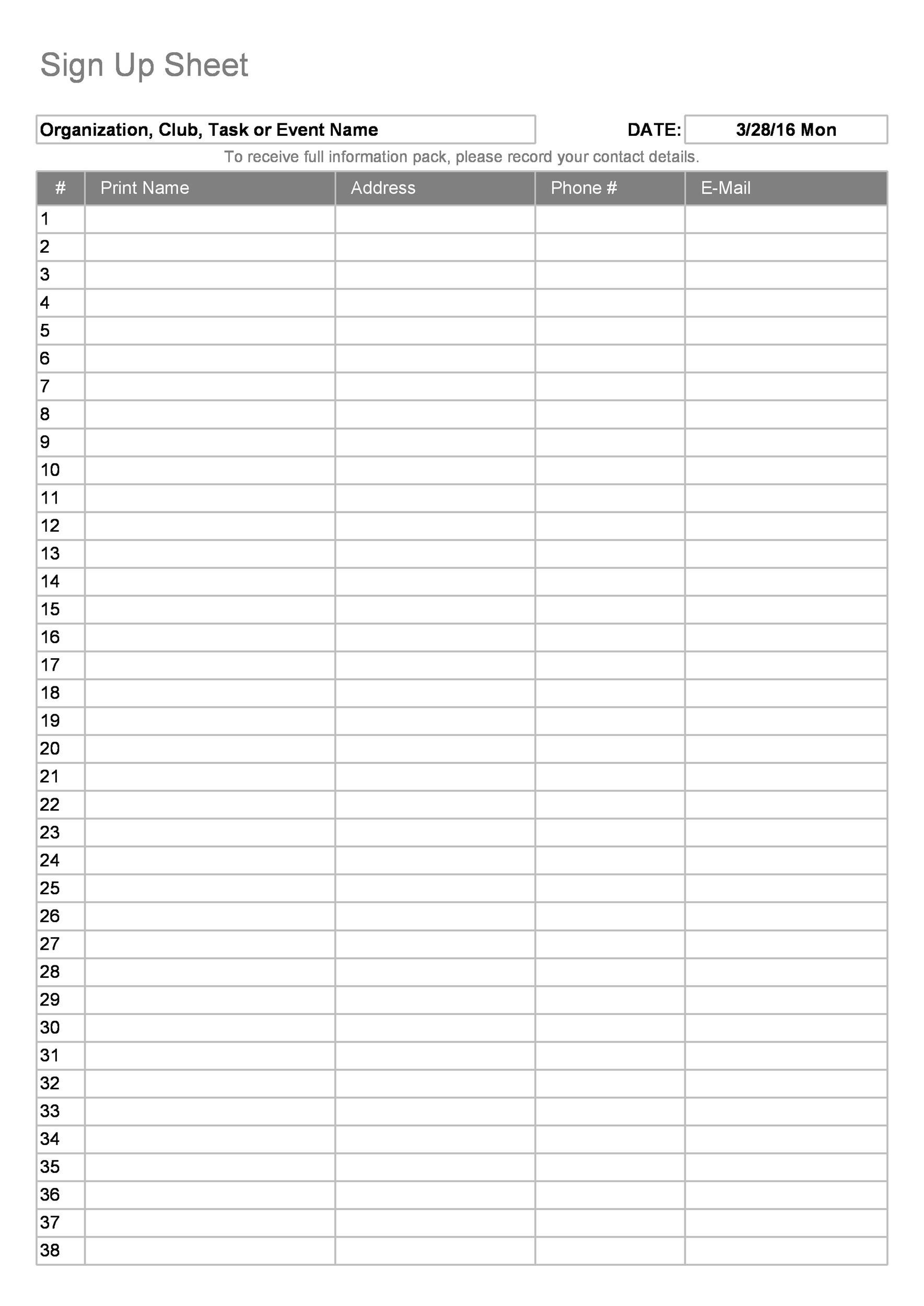 37 Free Email List Templates PDF MS Word Excel TemplateLab