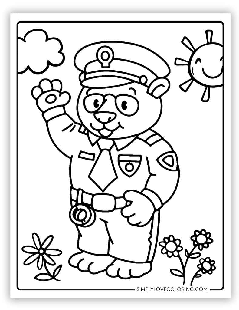 39 Police Officer Coloring Pages Free PDF Printables Simply Love Coloring