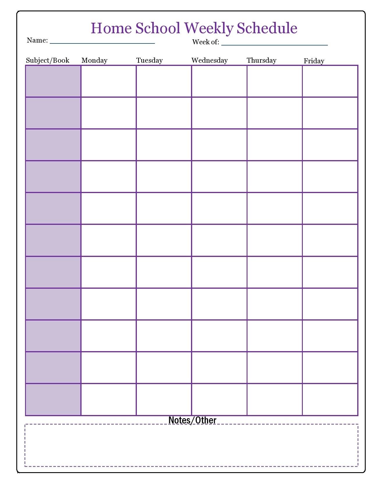 Daily Homeschool Editable Printable