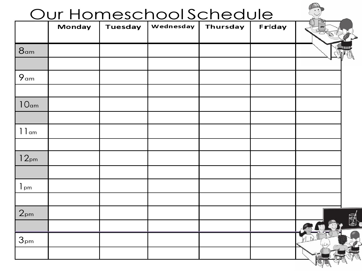 Editable Printable Homeschool Schedule For Kids