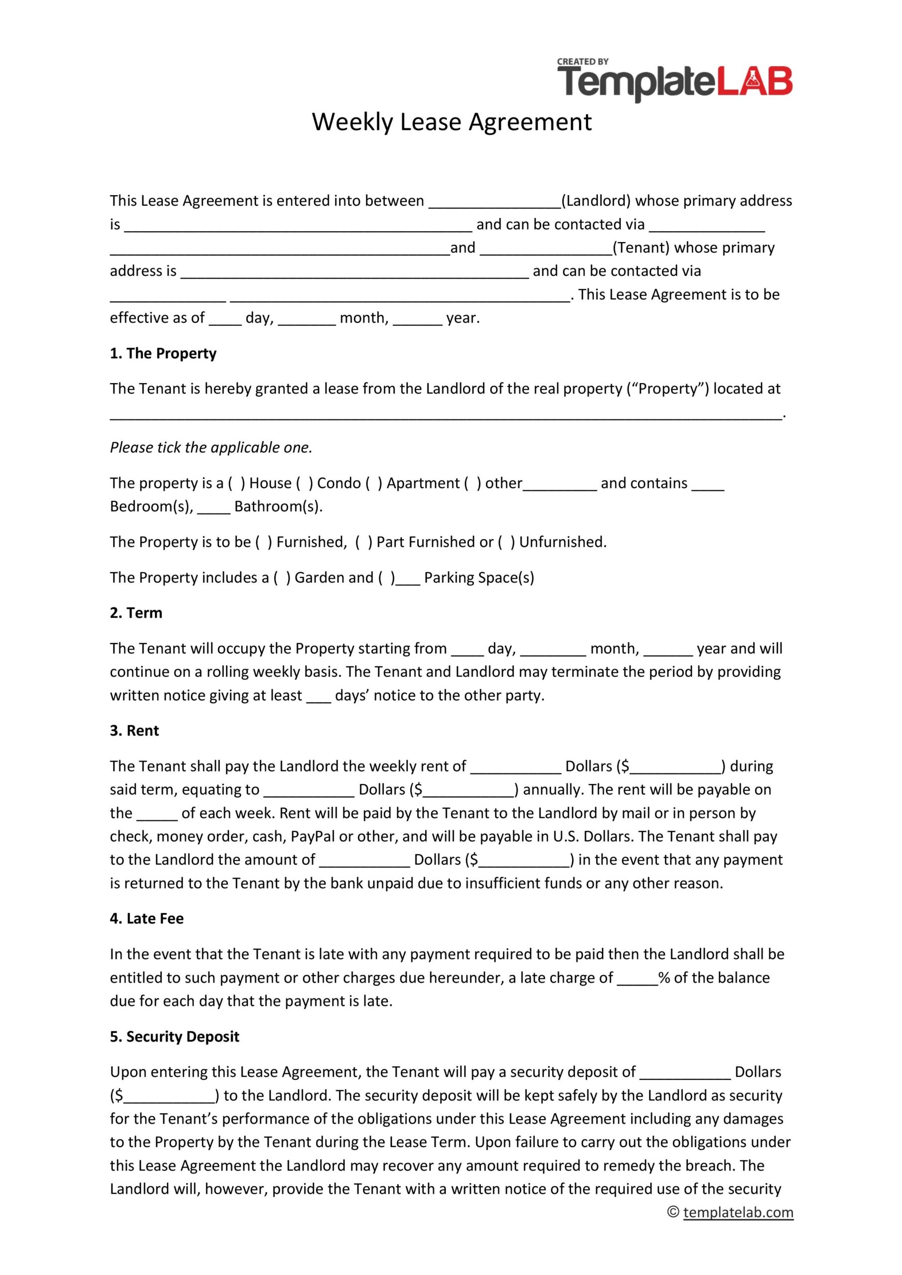 Free Printable Editable Lease Agreement