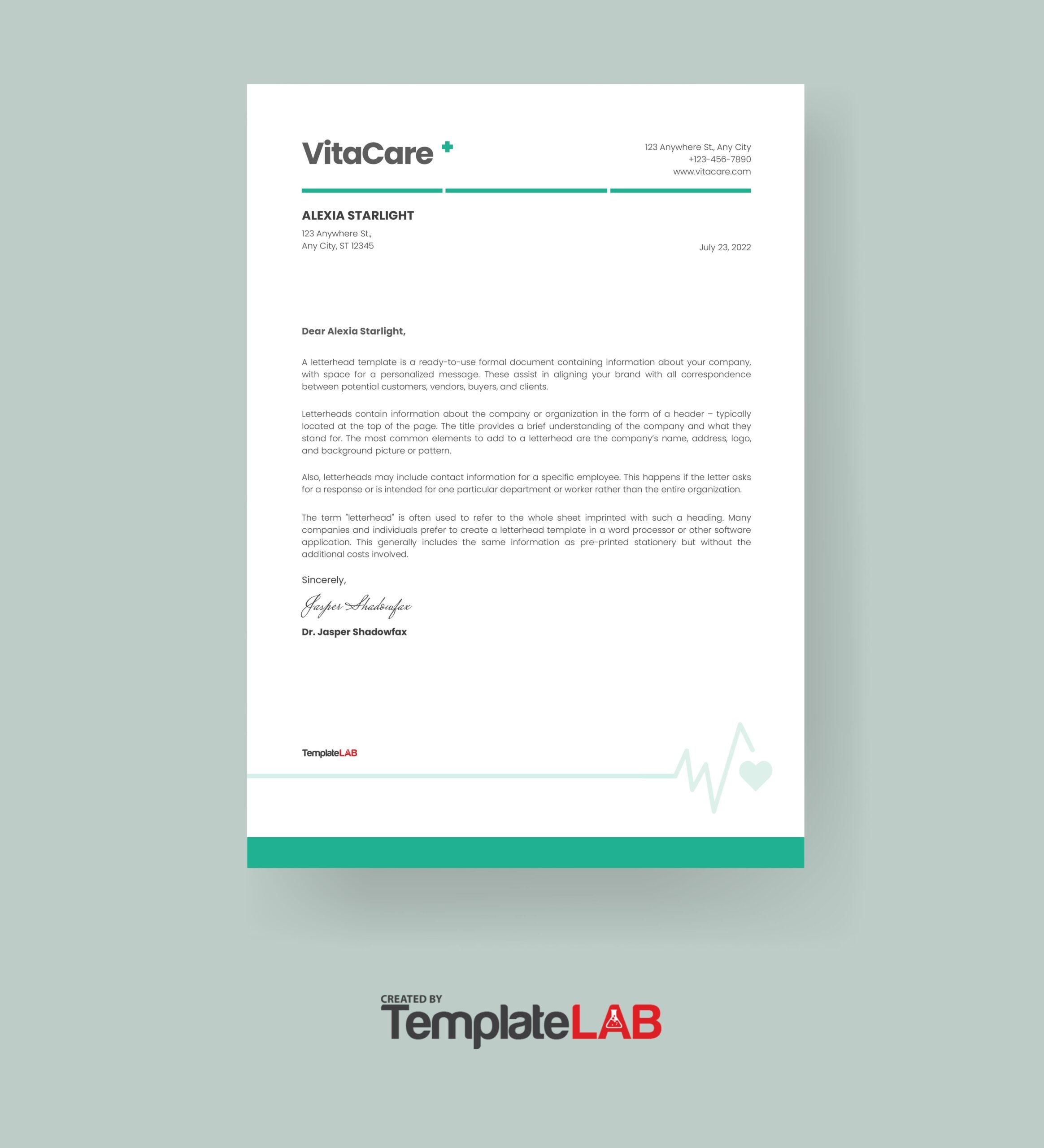 48 Free Letterhead Templates Examples Company Business Personal 
