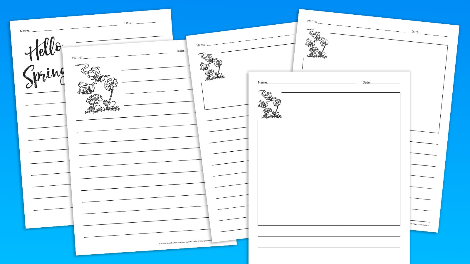 Printable And Editable Spring Writing Paper